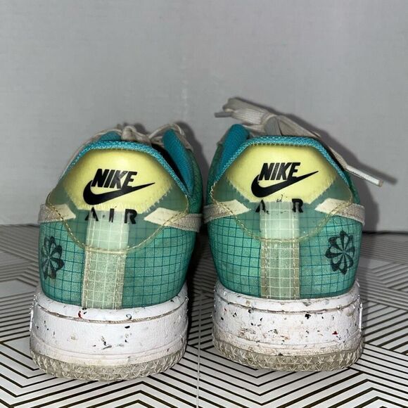 Nike Women’s Size 7.5 Air Force 1 Crater M2Z2 White Dynamic Turquoise Sneakers - Picture 5 of 8